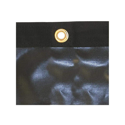 Close-up of Heavy Duty Black Mesh Tarp 7x18 Ft For Dump Beds Built Tough With 1000D Polyester Mesh UV Protected Fabric