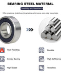 Deep groove ball bearing 6202-2RS with double rubber seals (15x35x11mm); bundle of steel rods.