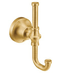 Colinet Double Robe Hook In Brushed Gold For Bath And Kitchen, Everyday Luxury Vibe, flexible placement, corrosion resistant