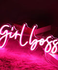 Pink Girl Boss LED Neon Light Sign For Bedroom Desk Wall Decor Cute Boss Babe Gift 5V USB Powered Night Light 15.75 By 7.2 Inches