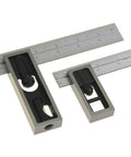 Top Shelf Pro Grade Double Square Set 4 Inch And 6 Inch With 4R Hardened Steel Blades Satin Chrome Finish High Precision Woodworking Squares