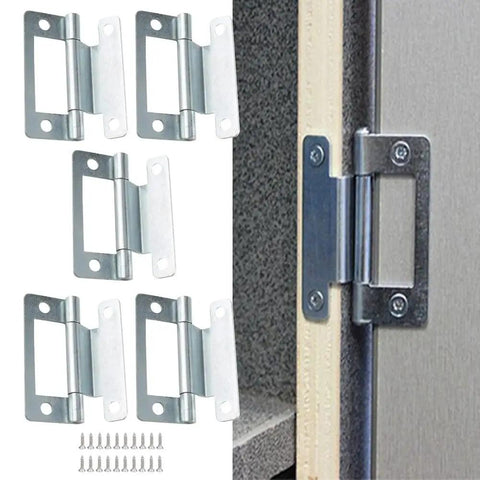 Zinc Plated Steel Cranked Flush Hinge For 15 To 19 Mm Thick Doors Cupboard Hinge With Screws 50x23mm RV Camper Utility Cabinet