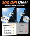 Hella Tough Industrial Label Printer Slick Portable Bluetooth 2 Inch Tape Cutter No Fuss App Integration For Heavy Duty Wiring showing 300 DPI clear labels.