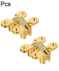 Invisible Concealed Cross Hinges For Wooden Or Metal Doors 2 Pack Zinc Alloy 43 X 36 X 12mm 180 Degree Opening Laminated Link