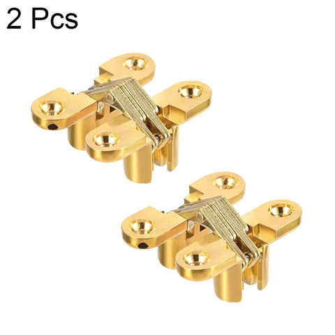 Invisible Concealed Cross Hinges For Wooden Or Metal Doors 2 Pack Zinc Alloy 43 X 36 X 12mm 180 Degree Opening Laminated Link