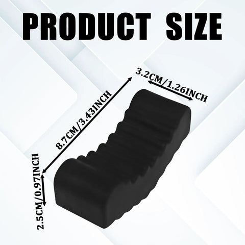 2 Pack Rubber Jack Stand Pads Anti Slip Slotted Floor Jack Pad Adapter with Cushion and Protection, shown with dimensions