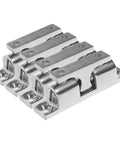 Upgrade Your Yacht With 4pc Stainless Steel Boat Door Catches Windproof Holders For Cabin Doors That Stop Noise And Slams Securely On Any Marine Vessel, showing a set of 4 stainless steel holders.