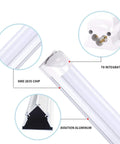 8Ft LED Shop Light Fixture 72W 6000K Cool White T8 Integrated Strip Lights With Frosted Cover showing details
