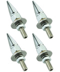 Spike Shape License Plate Screws Kit With Anti Theft Fasteners Bolts Aluminum Alloy 4 Piece Set Silver Finish