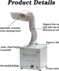 Garage Ready Welding Fume Extractor With Kickass Triple Layer Filter And Low Noise Design adjustable soft silicone smoking hood