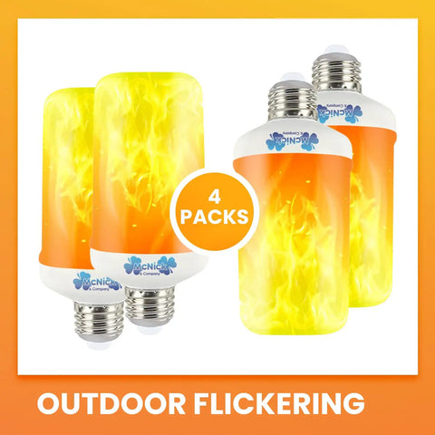 Flickering LED Flame Light Bulbs With Four Modes E26 Base Realistic Gas Lantern Glow For Halloween Decor Indoor Outdoor Vibe Lit Glow For Restaurants And Parties
