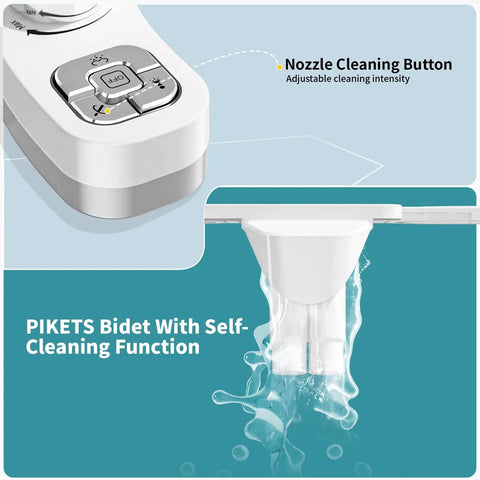 Bidet Attachment For Toilet With Dual Nozzles Frontal And Rear Wash Non Electric Fresh Water Seat Attachment Self Cleaning Nozzles