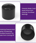 4 Pack 1.98 Inch Bearing Rubber Caps For Trailer Wheel Hub Dust Cover Replacement, water and dust proof close-up view