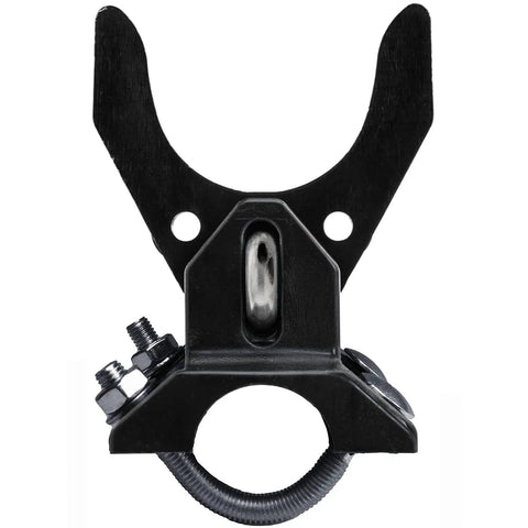Close-up of Pool Gate Latch for Chain Link Fences Kid Safe Push Style Lock for One And Five Eighths Inch Gate Frames And Two And Three Eighths Inch Posts Durable One Latch Easy Install Weatherproof Outdoor Gate Hardware
