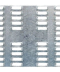 Heavy Duty 3 Inch By 6 Galvanized Steel Mending Plates Pack Of One Hundred showing zinc coated prongs for wood connections.
