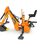 Orange Eight Foot Digging Depth Tractor Backhoe Attachment Heavy Duty With Mechanical Thumb 15 Inch Bucket Self Contained Hydraulic