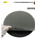 Ditch The Dust And Clog Issues With These 9 Inch Sandpaper Mesh Discs Featuring Super Sticky Hook Loop Backing For Your Orbital Sanders shown up close.