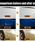 Comparison of car panels before and after using Car Paint Scratch Repair Kit With Deep Scratch Remover Paste Polishing Wax Wipe And Sponge