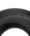 Close-up of tire size marking on heavy duty ATV inner tube for 18x8.50 8 and 18x9.50 8 tires with 8 inch rims, 2 pack