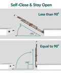 Diagram showing Auto Close Baby and Dog Gate for Stairs and Hallways 2 In 1 Swing Doorway and Hallway Pet Gate in open positions.