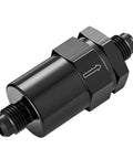 Compact Billet Inline Fuel Filter 6AN 30 Micron Aluminum Black For Car EFI And Carbureted Fuel Systems, Motorcycle And Boat Applications
