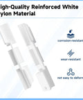 4 Pack White Reinforced Nylon Shower Door Bottom Seal Guides For Glass Sliding Doors And Enclosures Durable Corrosion Resistant Sill Rails Easy Install Replacement Kit Including A Dual Purpose Screwdriver Ideal For DIY Shower Door Maintenance