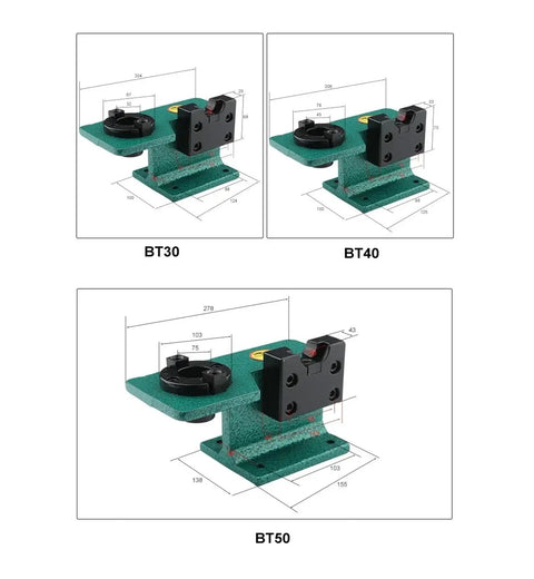 Badass Cnc Milling Machine Fixed Bracket Bt50 Spindle Mount Stainless Steel Locking Clamp With Knockout Shock Absorption For Lathe Grinding Zero Hassle Setup dimensions and design view