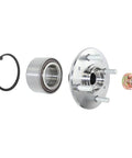 Front Wheel Hub Kit With Bearing, Studs, Snap Ring And Axle Nut, Forged Flange Fitment To Rebuild Non Integral Wheel Hubs