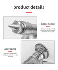 Close-up of grease nozzle and alloy spring on Beefy Manual Oiling Gun HS-80CC 80cc Capacity 1000 PSI Output Mini Grease Gun