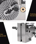 Heavy Duty Universal Indexing Head Rotary Table For Milling Machines Featuring swappable dividing plates, thick base for stability.