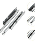 Two Piece Bottom Mount Drawer Slides for Furniture, Metal Drawer Rails With Easy Install, Heavy Duty Under Mount Glide showcased on white