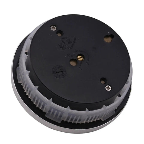 Rear view of High Precision Indoor Barometer For Home Weather Tracking And Fishing Prep Easy Read Dial Gauge For Air Pressure Reliable Rain Or Shine Alerts Accurate Indoor Weather Monitor In Sleek Silver Finish showing mounting features