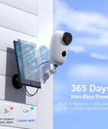 Solar Powered Wireless Outdoor Security Camera With 365 Day Power PIR Motion Detection Alarm Alerts SD Card Slot Two Way Audio