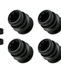 Brake Caliper Rebuild Kit With Caliper Slide Pin Boots And Sealing Rings Rubber Bushings And Repair Components For Automotive Brake System Replacement 4 Pack Compatible With Honda Chevy Pontiac, showing four black caliper pin boots.