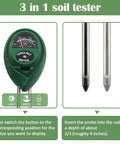 3 in 1 soil tester showing moisture, light, pH levels for gardening kit with 5 Gallon Nursery Pots 20 Pack With 50 Foot Garden Hose