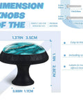 Slick Turquoise Crystal Cabinet Knobs 3.5cm with black plastic base for kitchen drawers or bathroom vanity, includes screws.