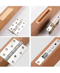 DIY Ready Door Hinge Jig For Woodworking With Aluminum Slotting Locator And Hole Locator shown in use on a wooden door