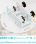Universal Bed Fan Holder With Solid Grip Clamps Adjustable Bracket showing metal clamps with adjustable screws for loft beds.