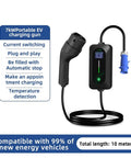 Straight Up Reliable 7Kw Ev Charger With 10M Type 2 Cable Iec 62196 Standard portable EV charging gun with 10m cable