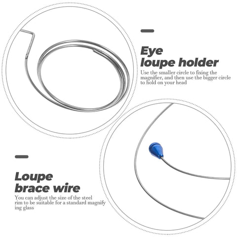 Three Pack Wire Loupe Holder Adjustable Magnifier Bracket For Watch Repair And Jewelry Making Durable Steel Eye Loupe Mount Secure Hands Free Magnification Accessory For Small Loupes with circular steel and blue attachment