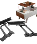 DIY Coffee Table Lift Mechanism Kit with 2 hydraulic hinges, spring loaded lift top frame, 125 degree angle, 100lb capacity, black steel hardware.