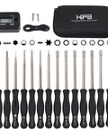 Pack Of 14 Carburetor Adjustment Tools With RPM Tachometer Hour Meter For 2 Cycle Small Engines Pro Grade Tune Up Kit Compatible With Poulan Stihl Echo Ryobi Troy Bilt Trimmers Leaf Blowers Weedeaters Chainsaws shown with carrying case and screws.