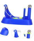 Educational Newtonian Pendulum Swing Tool For Physics Experiments, blue plastic base with metal ball, inertia demonstrator components.