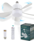 2 In 1 Socket Fan Light With Remote Must Have Dimmable LED Ceiling Fan And Light Adjustable Color Temperature 3000K To 6500K