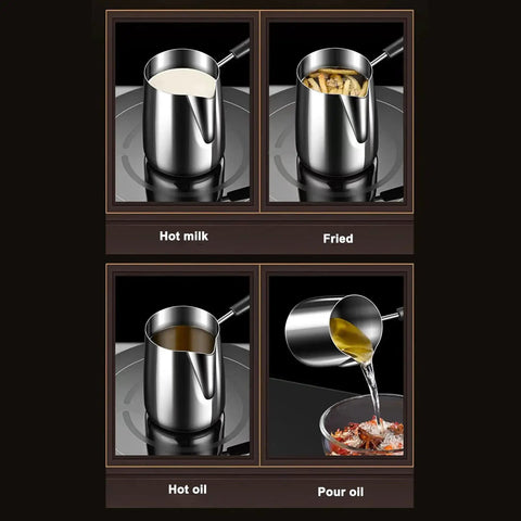 Milk Frothing Pitcher 20oz Stainless Steel No Drip Spout Long Handle Turkish Coffee Pot Frother For Espresso Machine