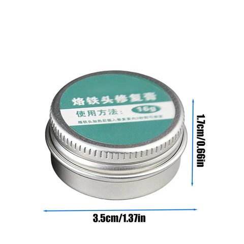 Pro Grade Soldering Iron Tip Cleaner Block For Metal Tips Flux Activator with dimensions in cm/inches