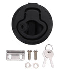 UPALDHOU round black flush-mount RV boat hatch latch with 2 keys and mounting hardware