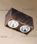 iumLeap Recessed Lighting Housing Trim Kits Wall Mounted Downlights Square Spotlights Led Ceiling Light Ceiling Double Head Light s Retro Vintage Downlight 360°, White Light_7w with aluminum body and COB light source.