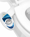Non Electric Bidet Attachment For Toilet Seat With Adjustable Water Pressure, rear wash single nozzle, blue finish, installed