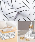 Black And White Peel And Stick Wallpaper With Modern Herringbone Pattern For Easy Removable Wall Decor 17.7 Inch By 78.7 Inch Self Adhesive Wallpaper
